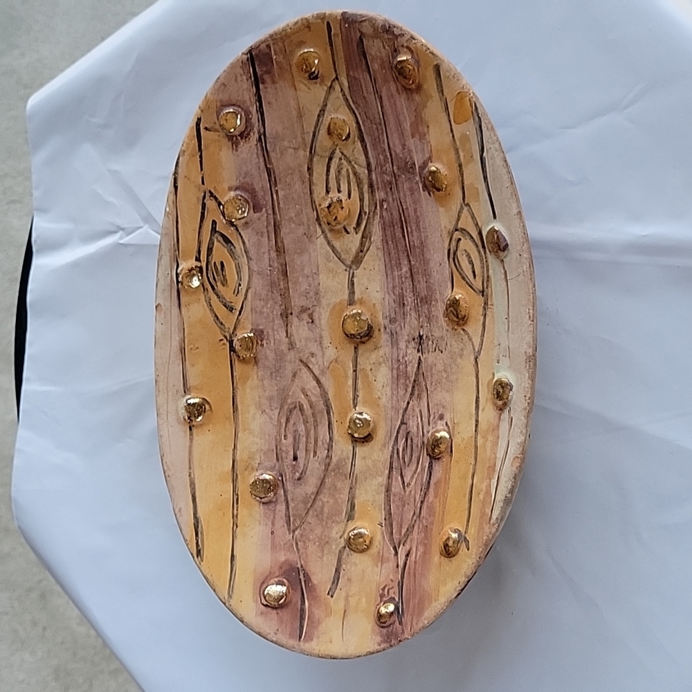 TERRA COTTA ITALIAN HAND PAINTED CATCHALL TRAY